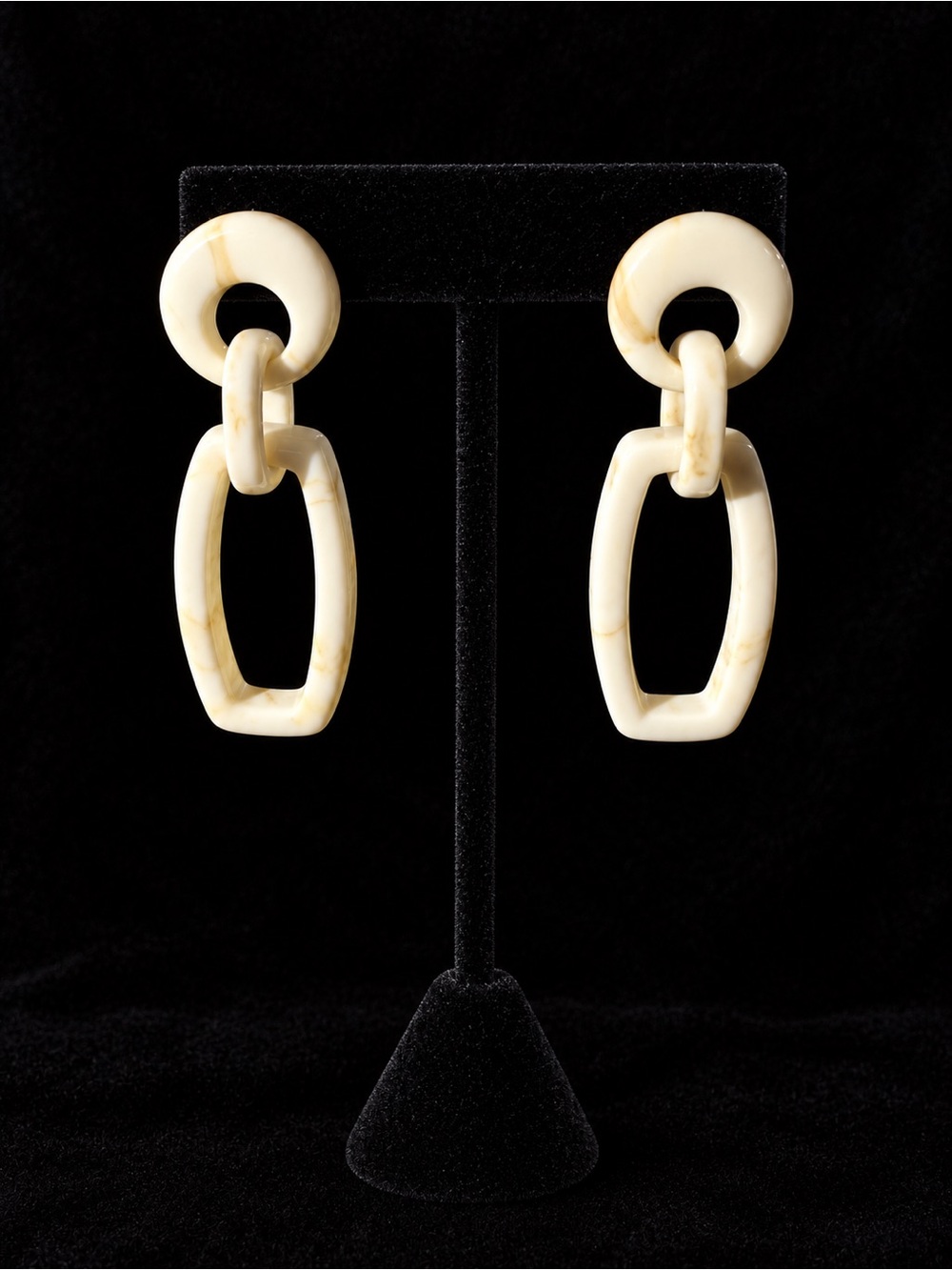 Plunder Ivory with Brown Linked Drop Earrings